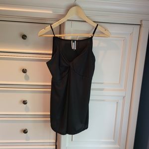Adam Tala Size Small Black Top Spaghetti Straps Twist Front